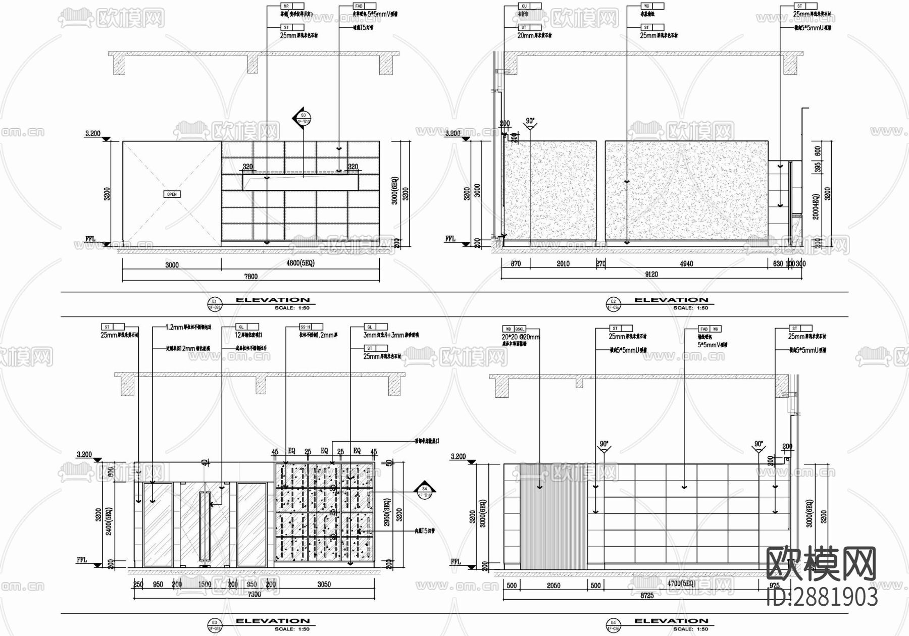 酒店cad平面图下载（渲染图9）