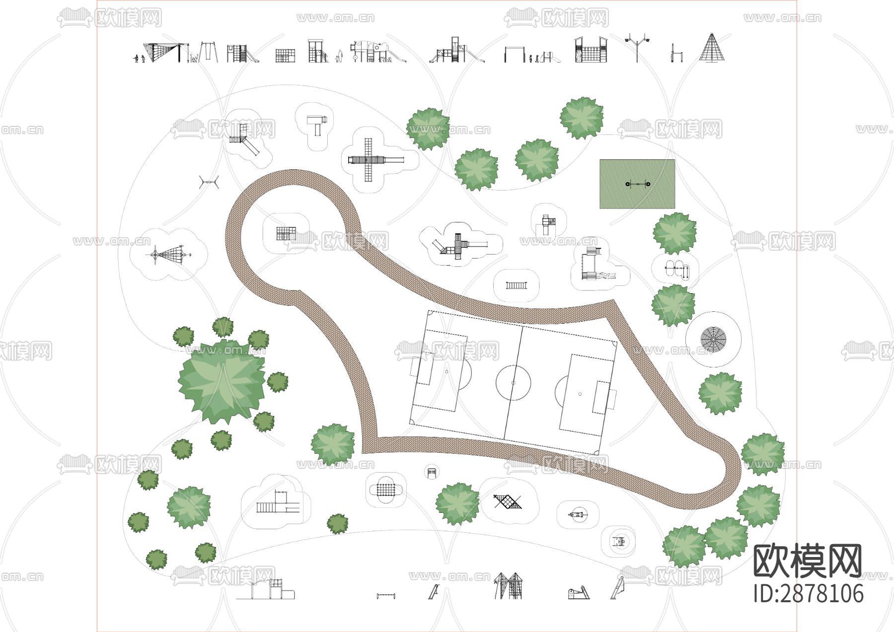 游乐场设计含立面设备CAD施工图下载（渲染图2）