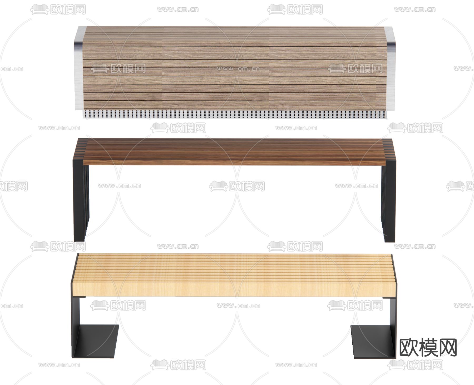 景观座椅su模型下载（渲染图1）