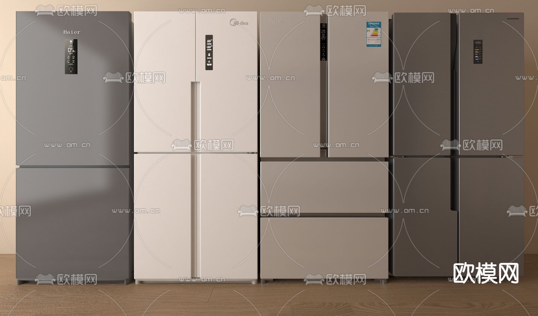 双门冰箱 智能冰箱3d模型下载