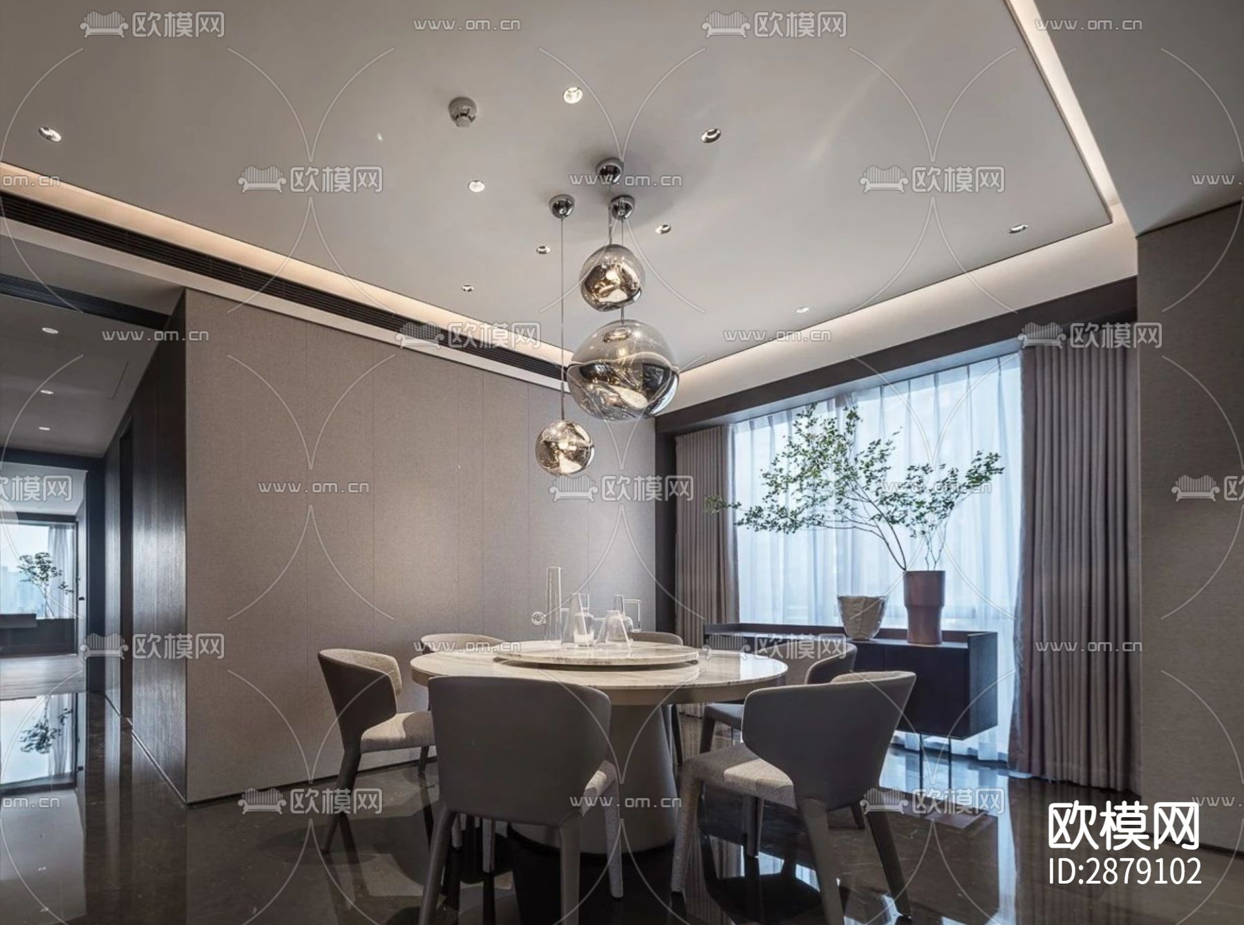 深圳天鹅堡280m²私宅CAD施工图下载（渲染图7）