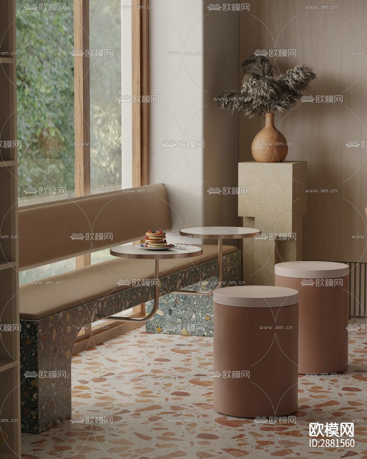 咖啡店cad平面布置图下载（渲染图9）