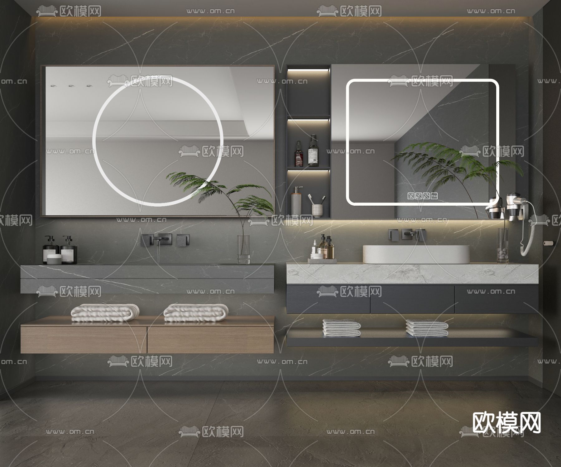 浴室柜 洗手台3d模型下载