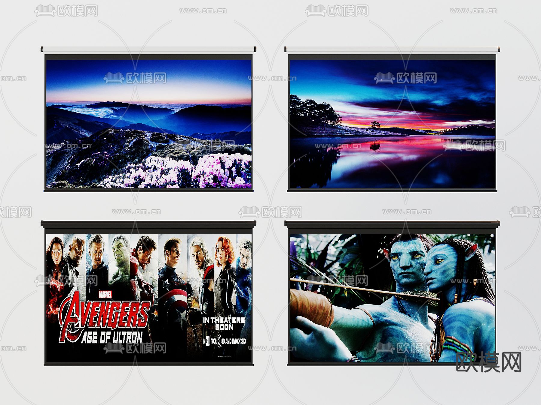 投影幕布su模型下载（渲染图1）