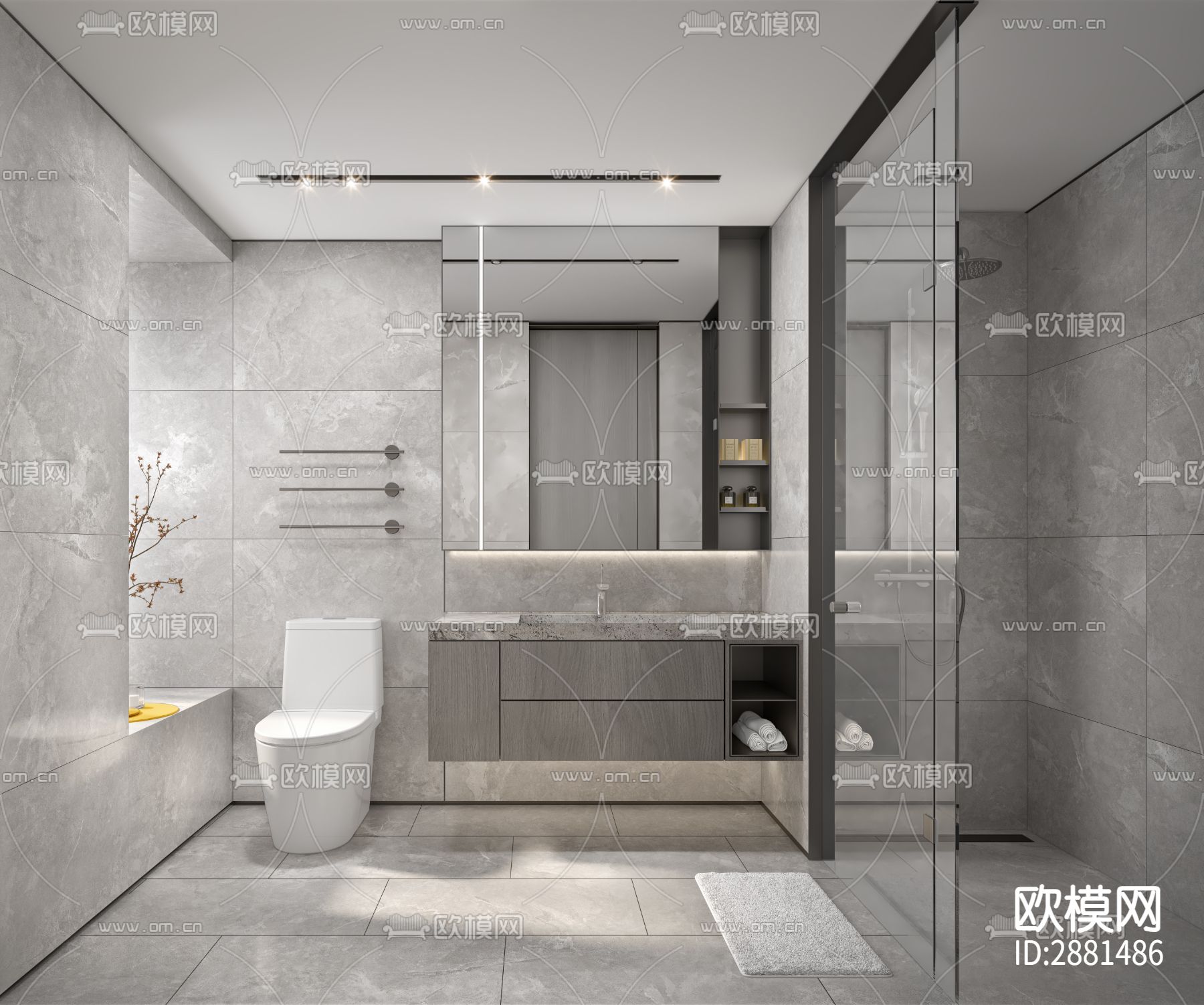 样板间cad施工图下载（渲染图10）