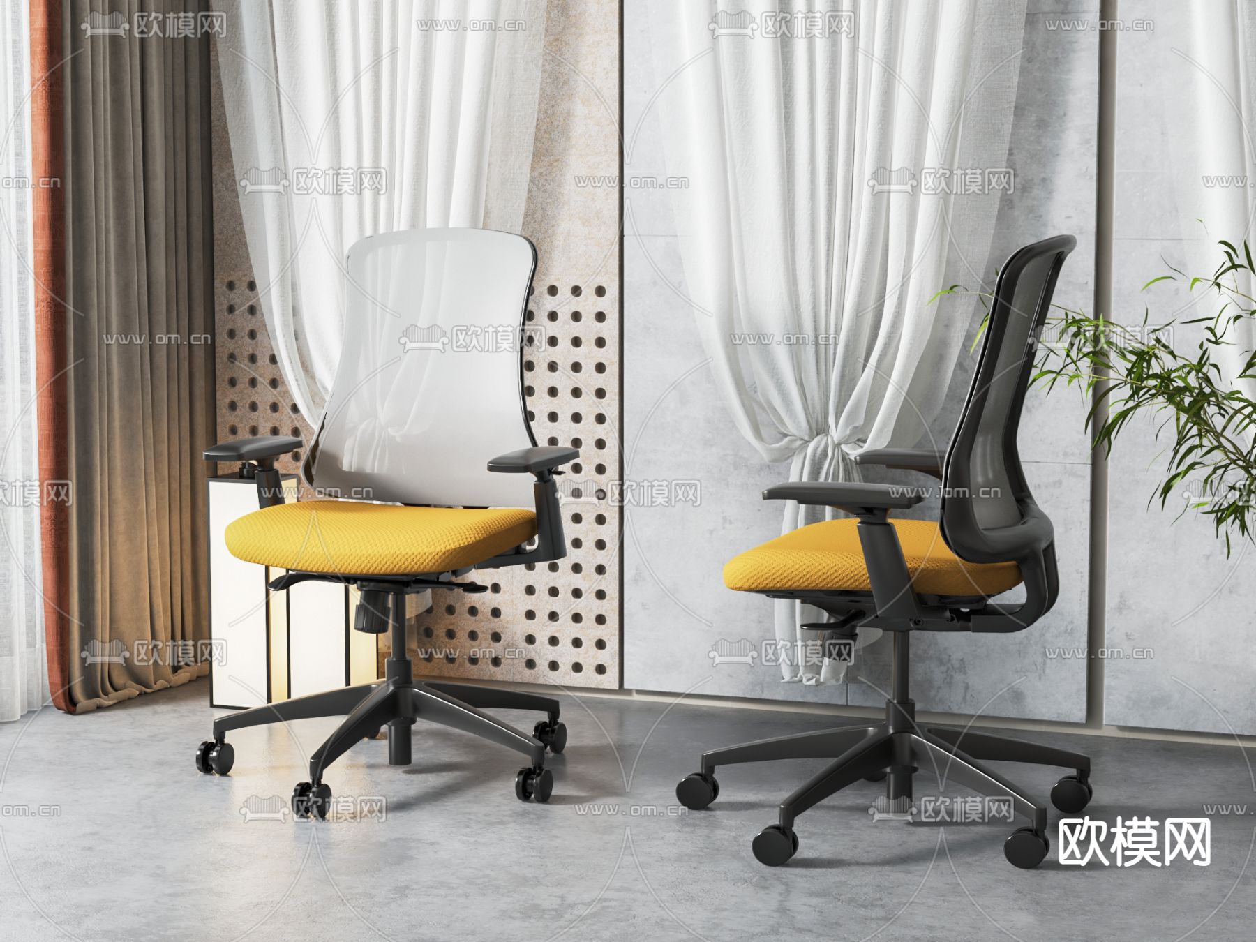办公椅 职员椅3d模型下载