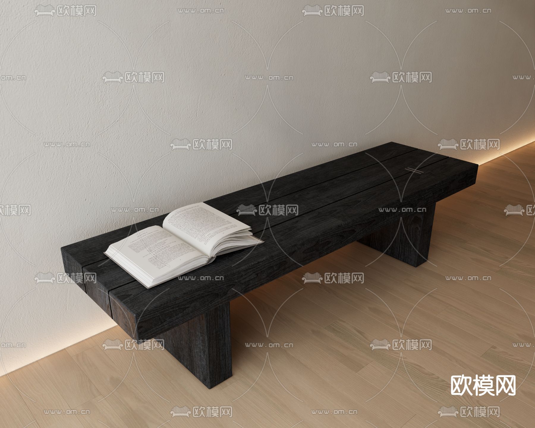 现代长凳su模型下载（渲染图1）
