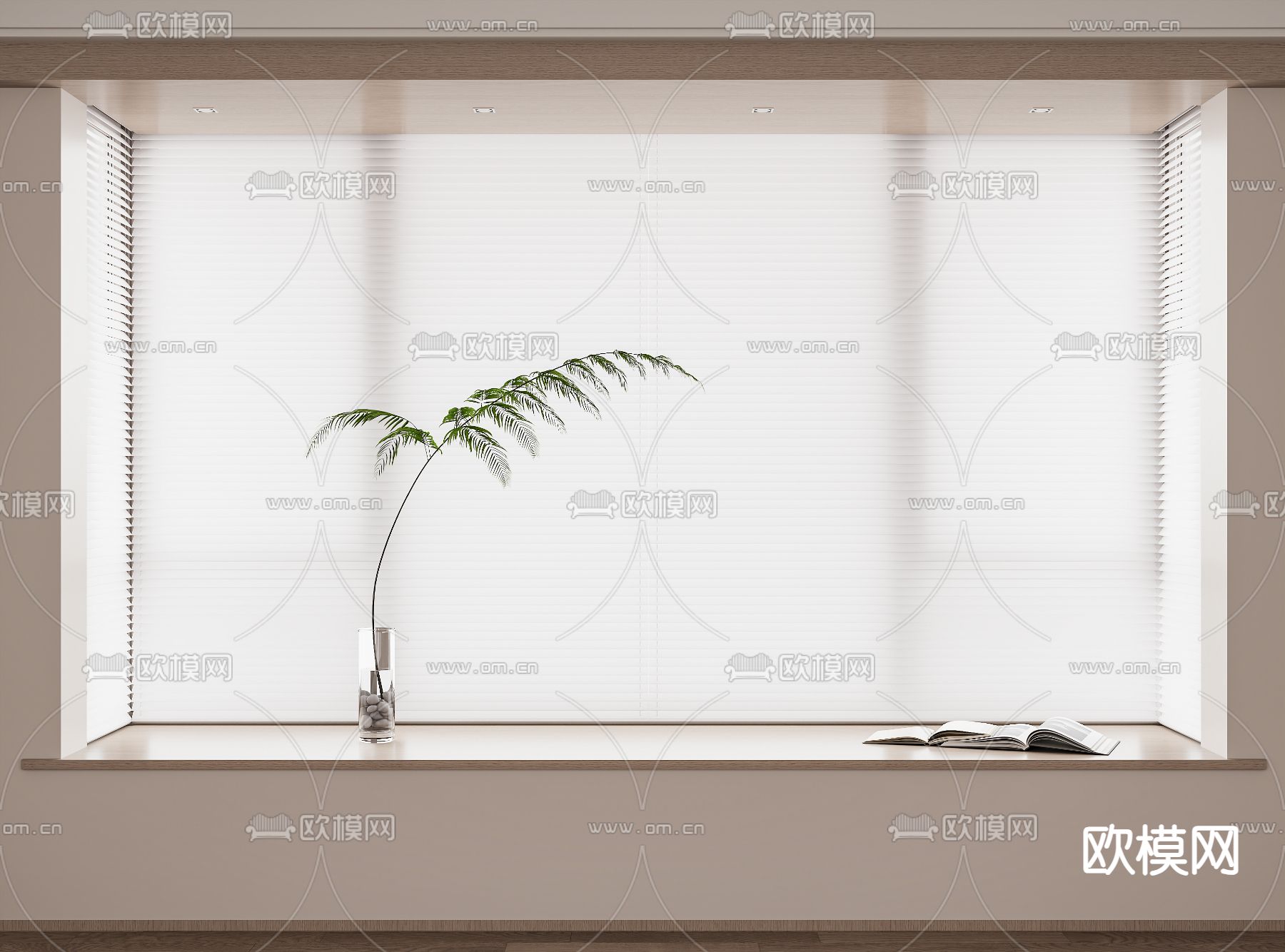 透光窗帘 百叶帘3d模型下载