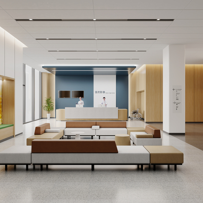  现代护士站su模型 