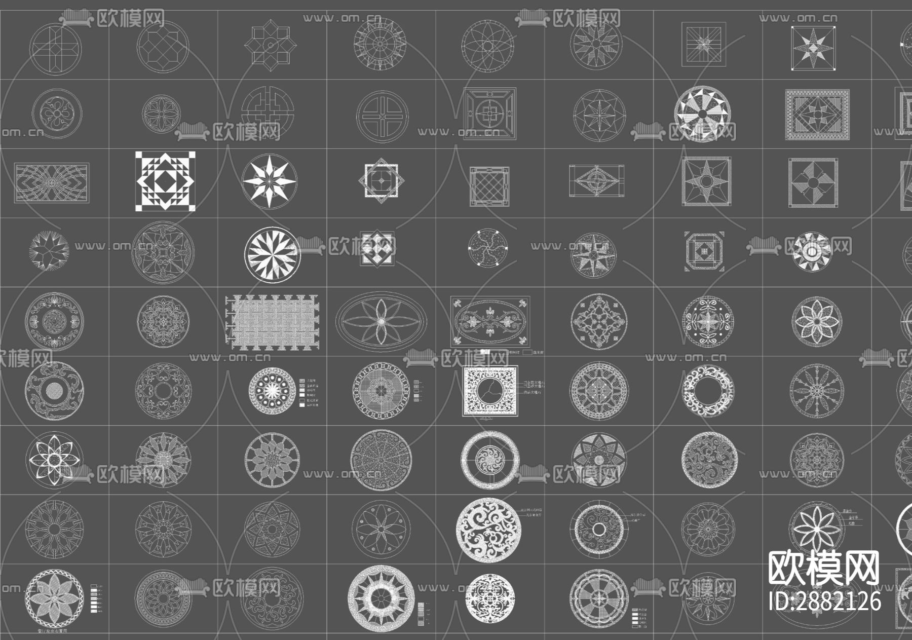 地面拼花cad图块下载（渲染图4）