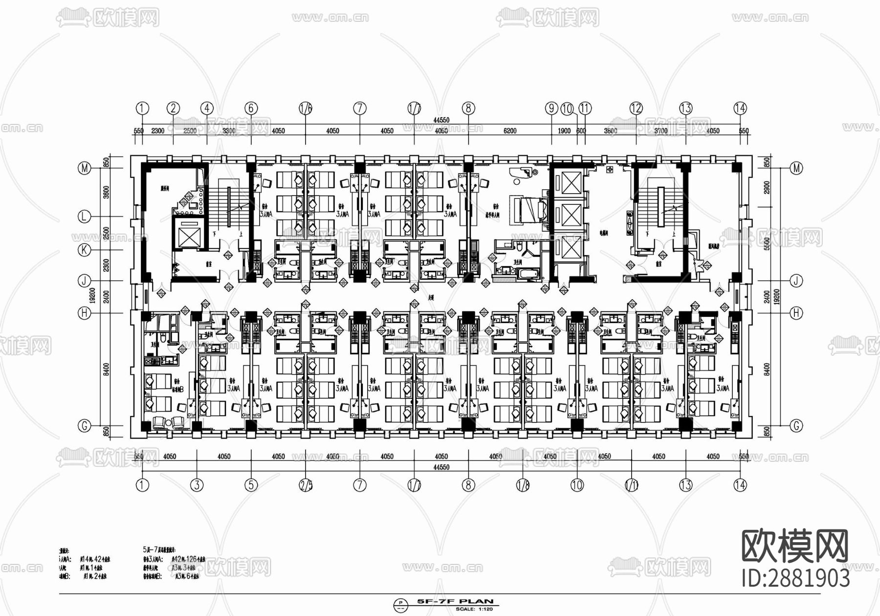 酒店cad平面图下载（渲染图4）