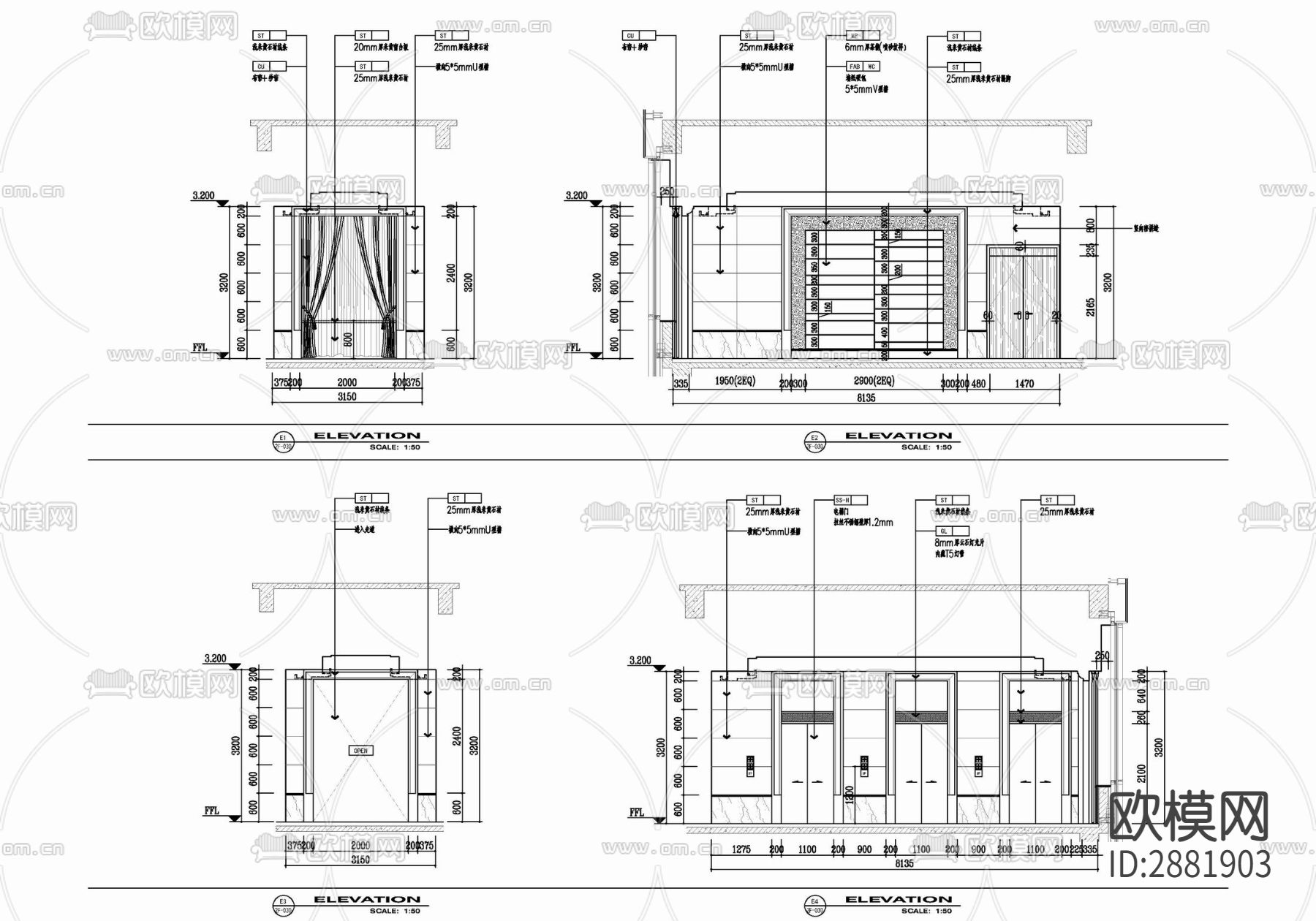 酒店cad平面图下载（渲染图7）