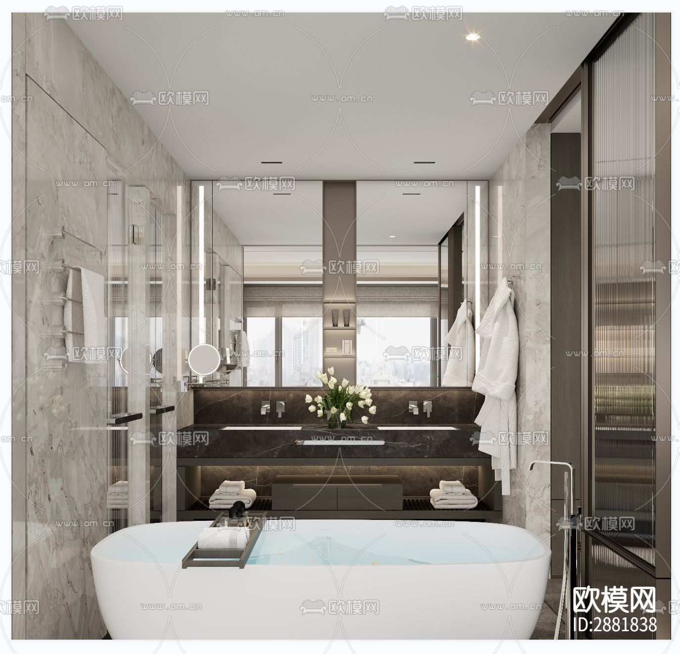 平层cad施工图下载（渲染图7）