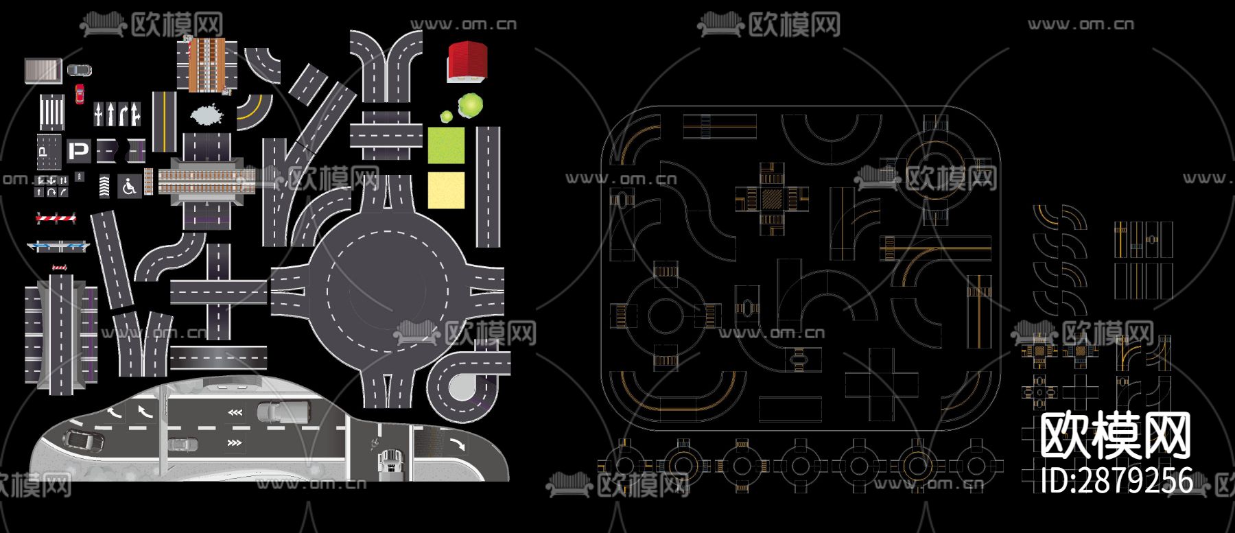 道路规划CAD图库下载（渲染图1）