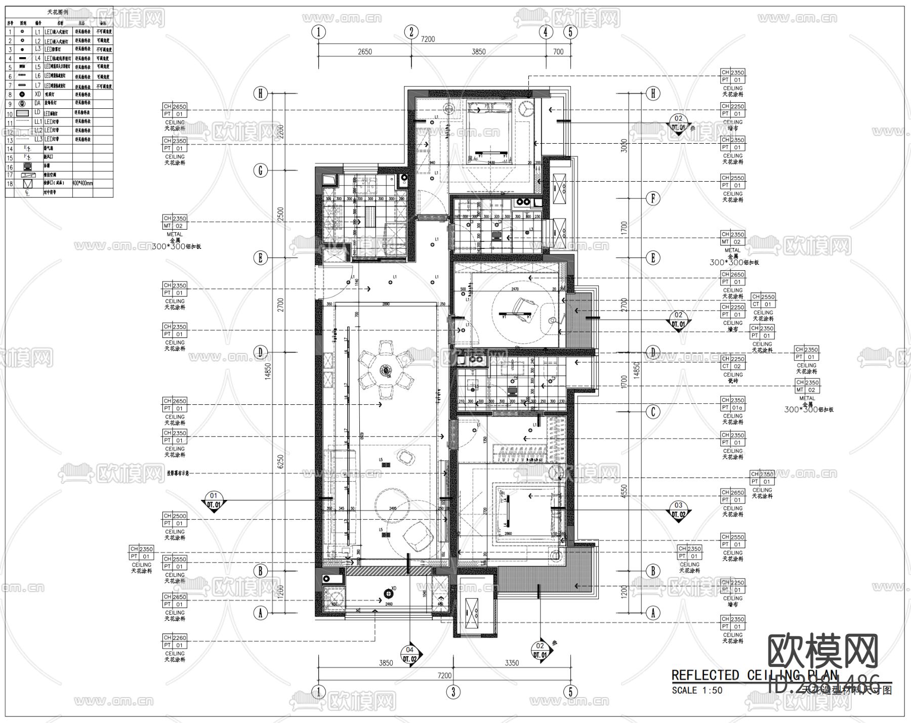 样板间cad施工图下载（渲染图6）