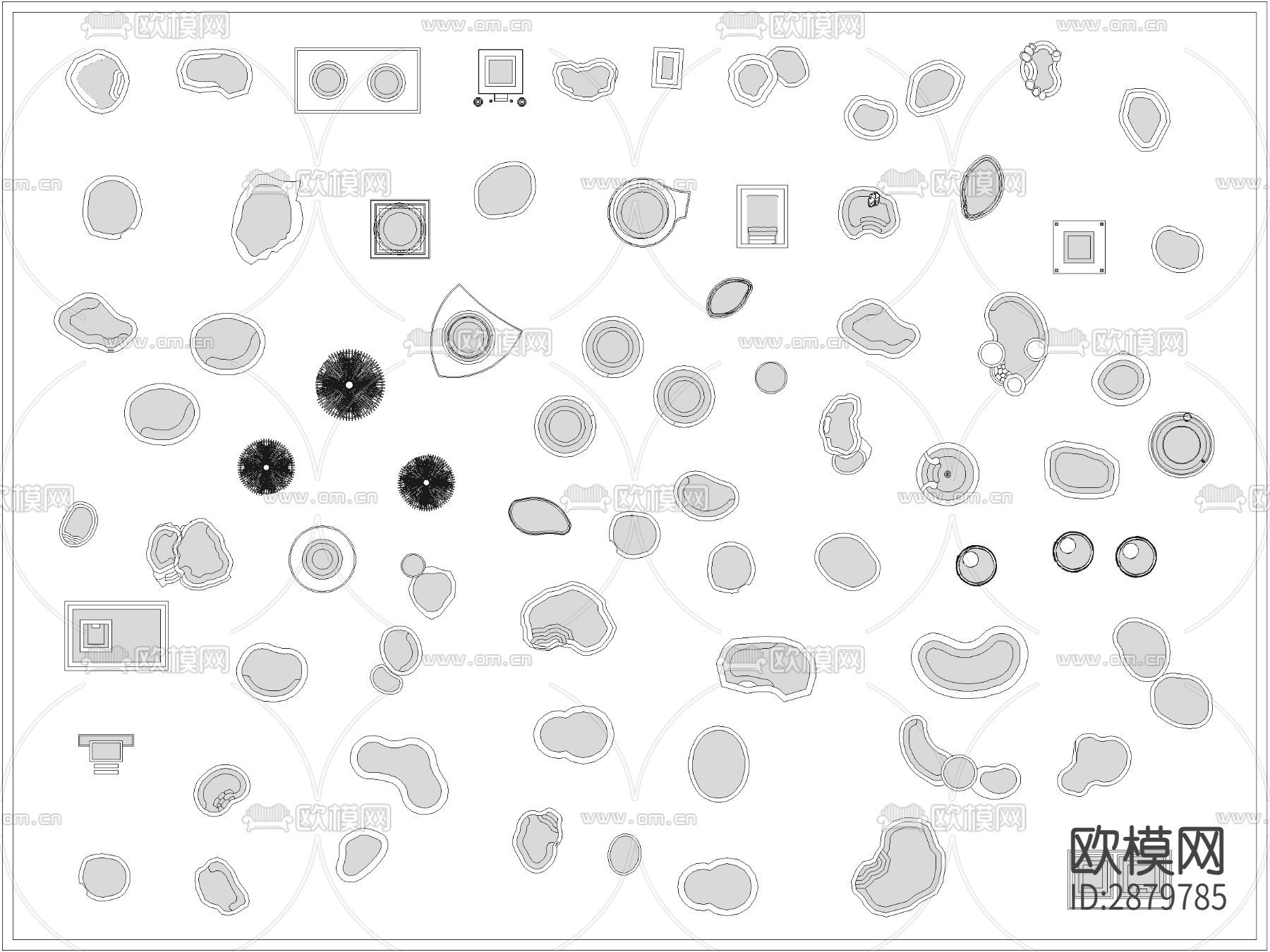 景观温泉水池泡池小品CAD施工图下载