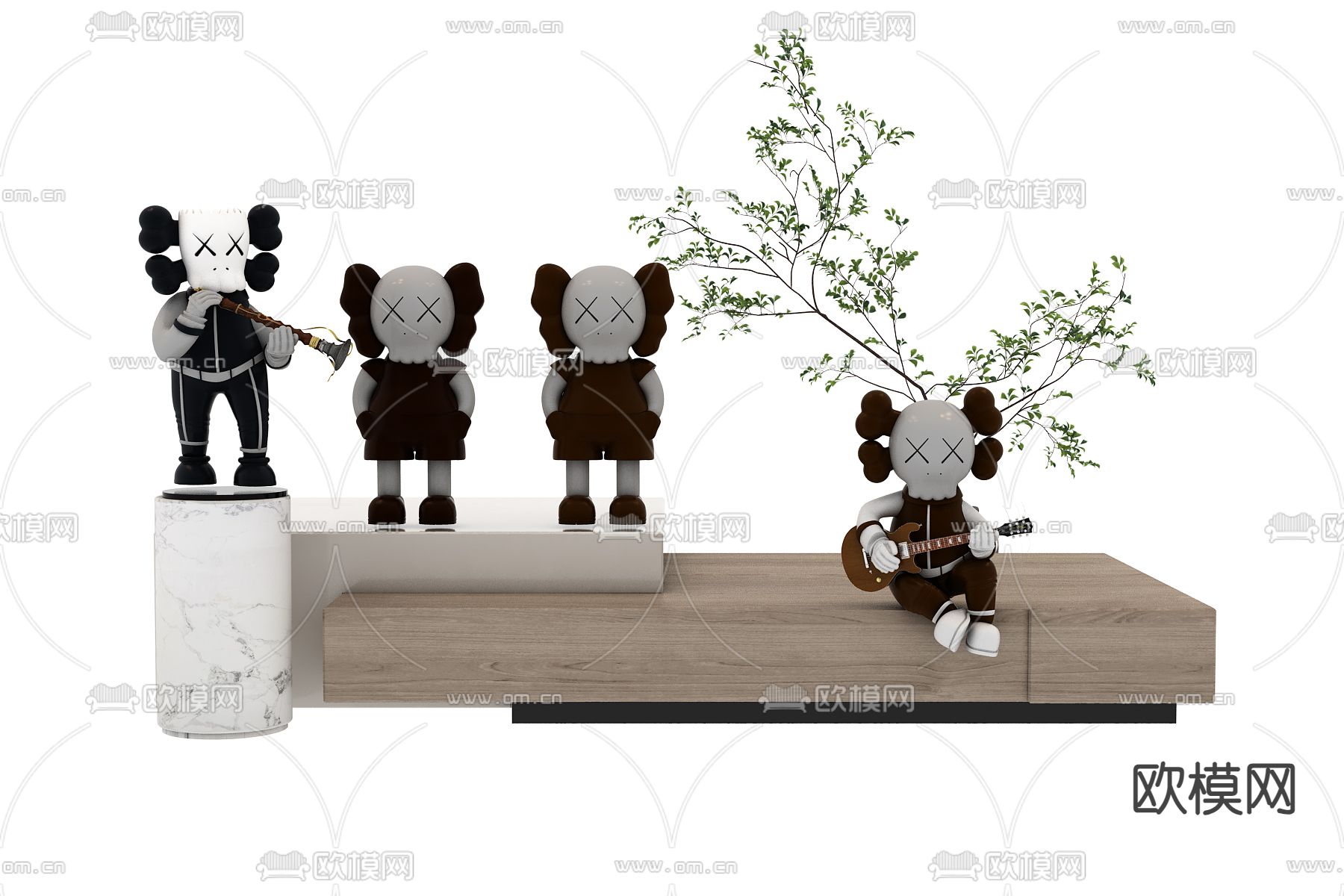 Kaws潮玩 公仔 玩偶3d模型下载