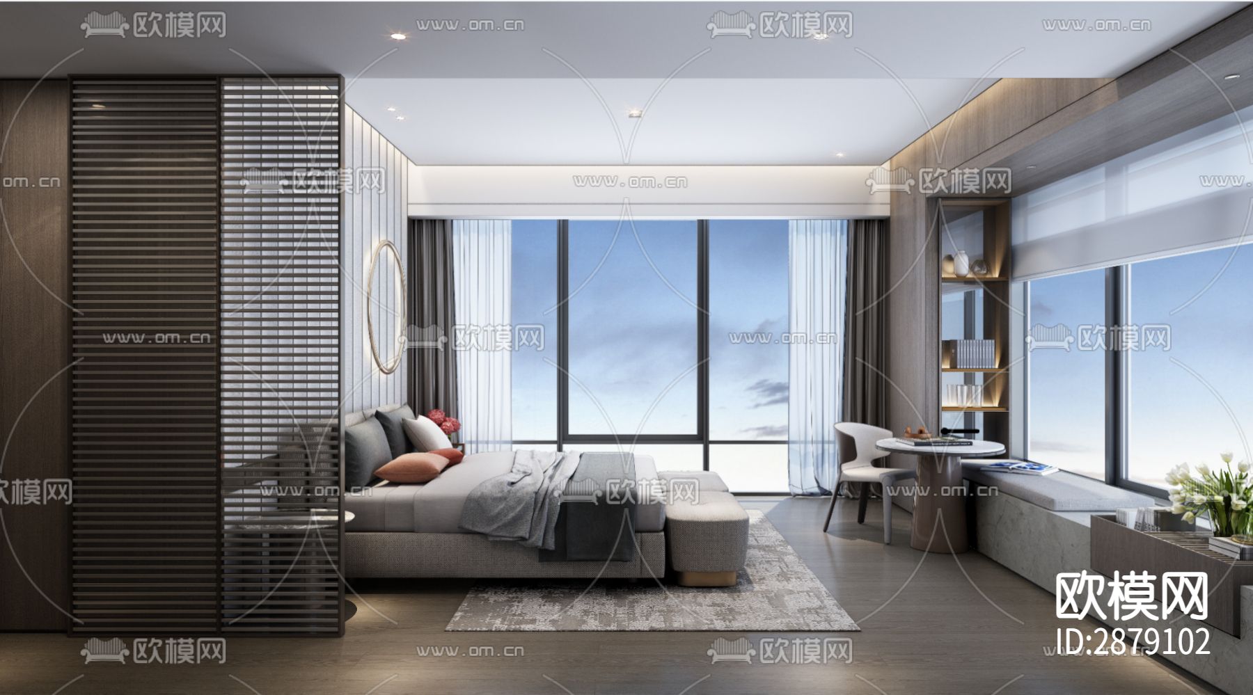 深圳天鹅堡280m²私宅CAD施工图下载（渲染图9）