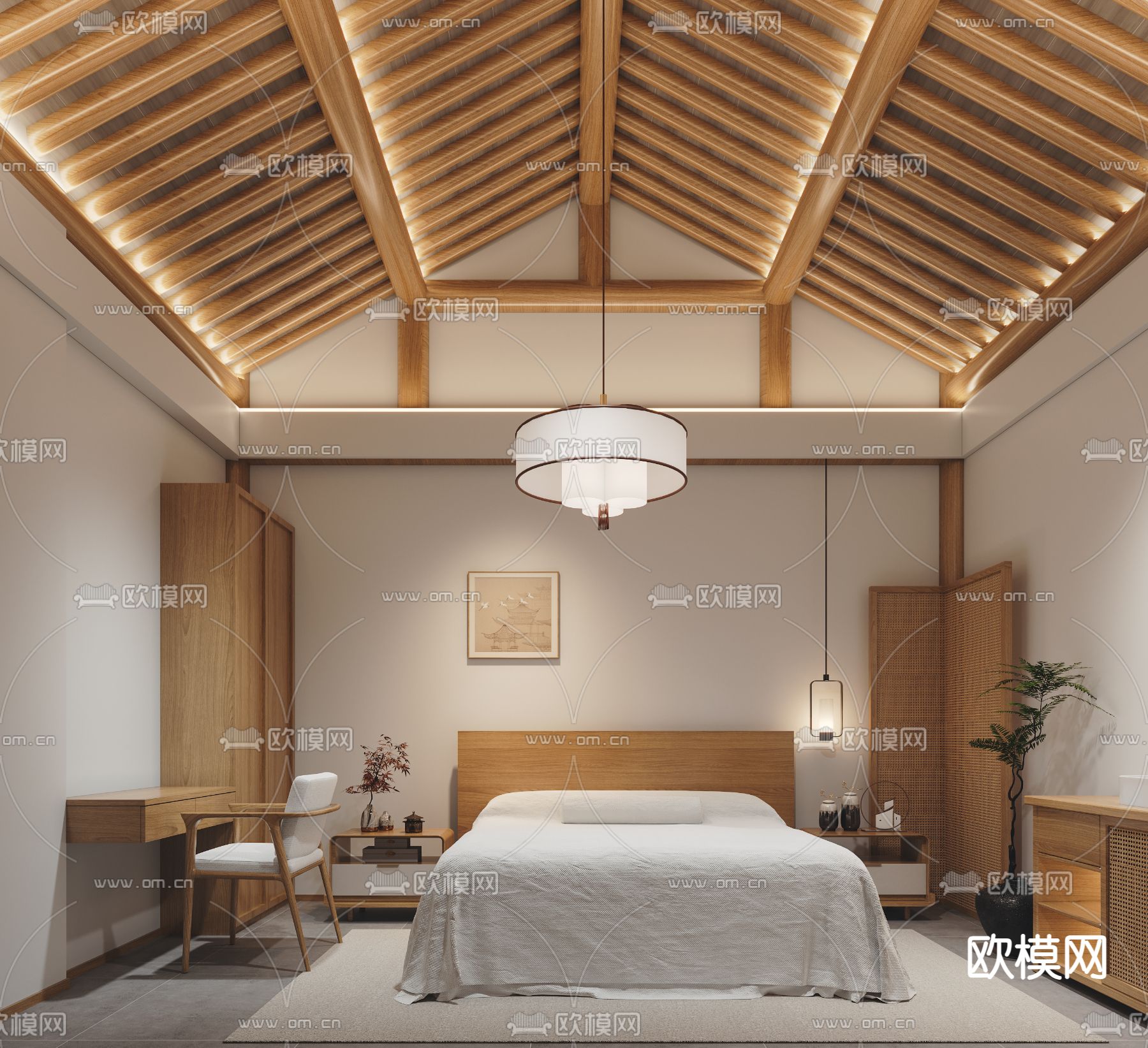 酒店客房免费3d模型下载（渲染图4）