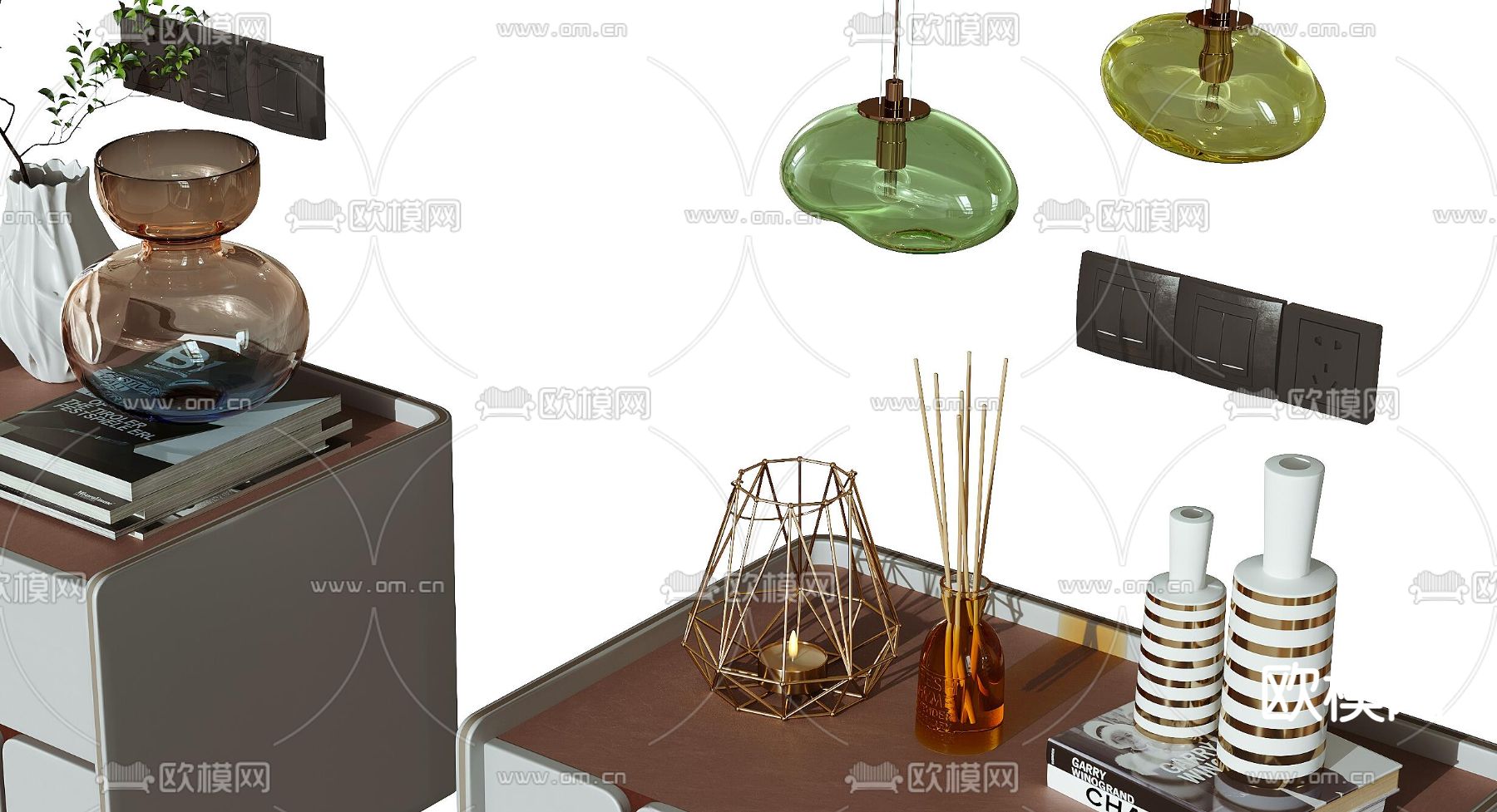 现代床头柜3d模型下载（渲染图4）