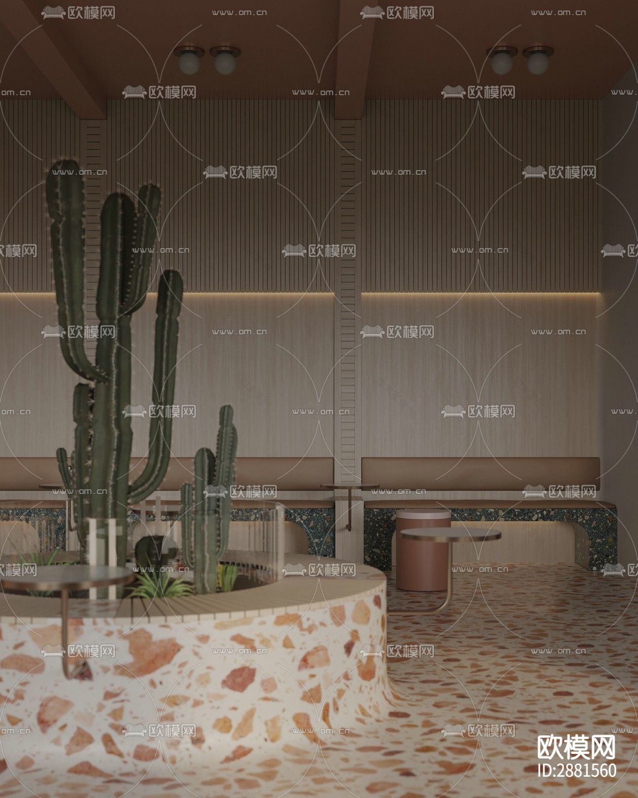 咖啡店cad平面布置图下载（渲染图8）