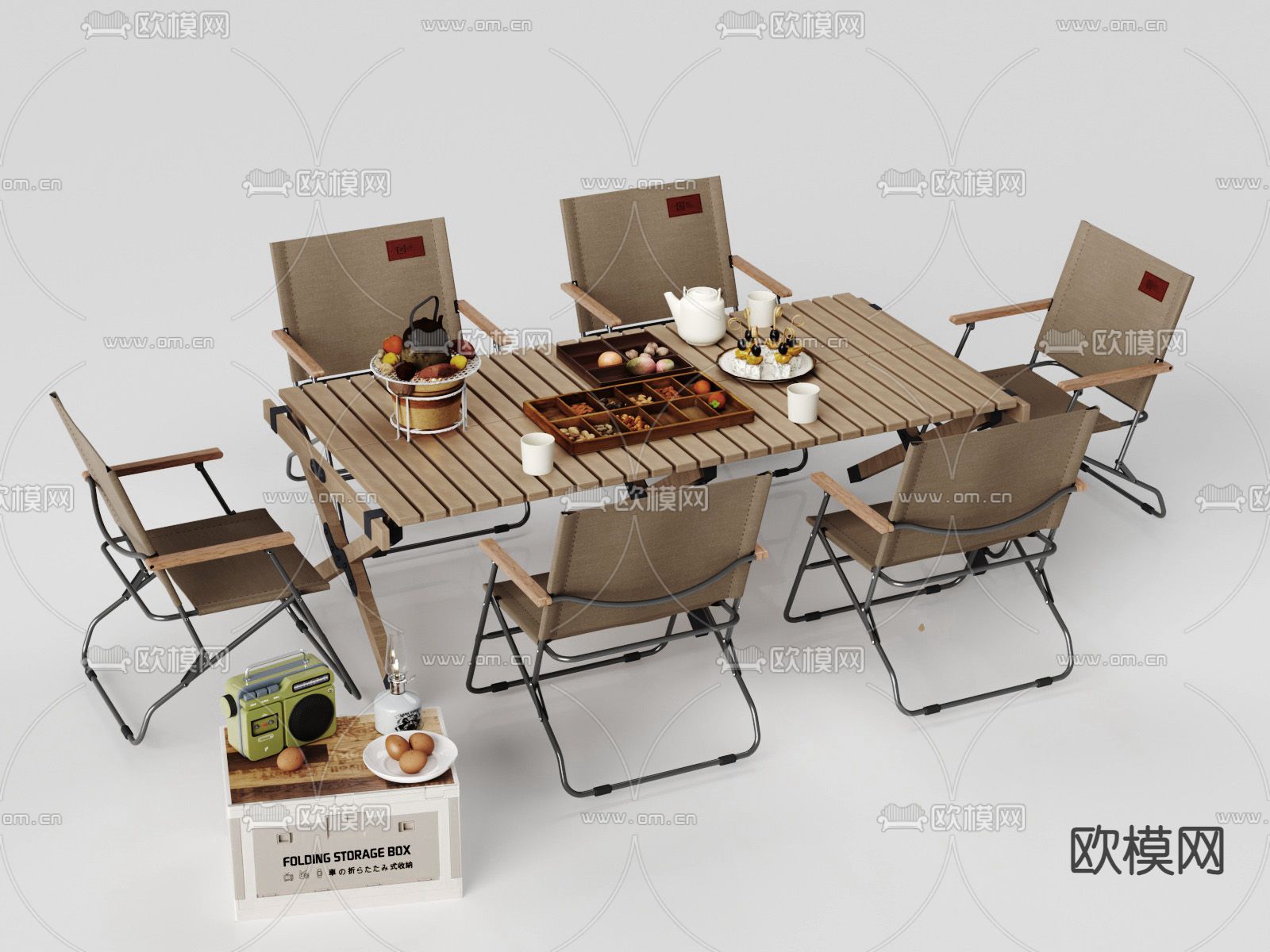 户外桌椅 露营桌椅3d模型下载