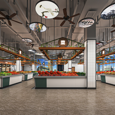  现代生鲜超市su模型 