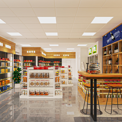  现代便利店 超市su模型 