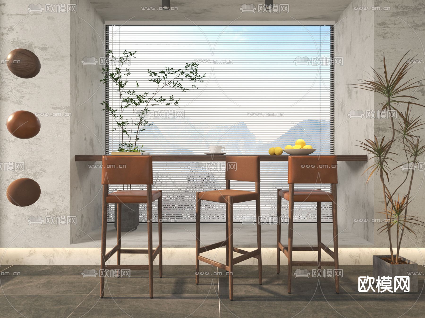 北欧吧椅 吧凳3d模型下载