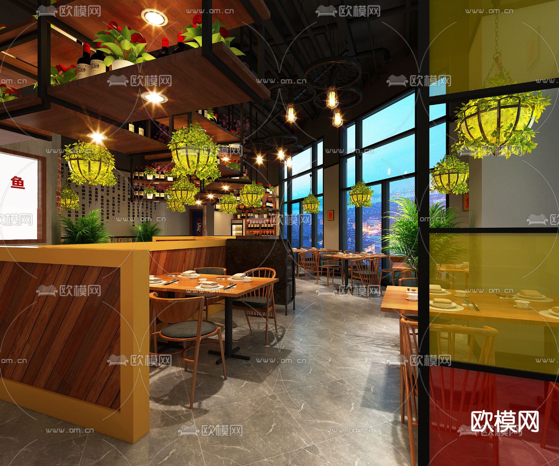 北欧烧烤店免费3d模型下载（渲染图2）