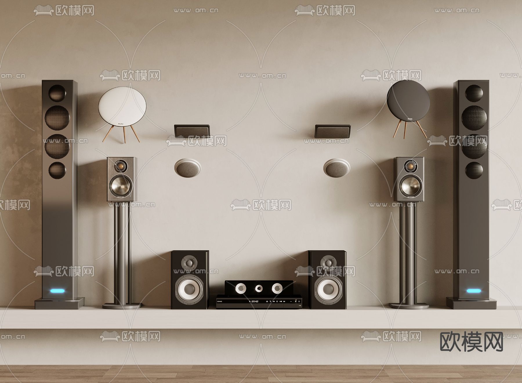 音响 音箱 立体声喇叭 播放器3d模型下载