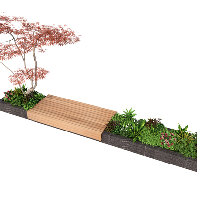  景观花池坐凳su模型 