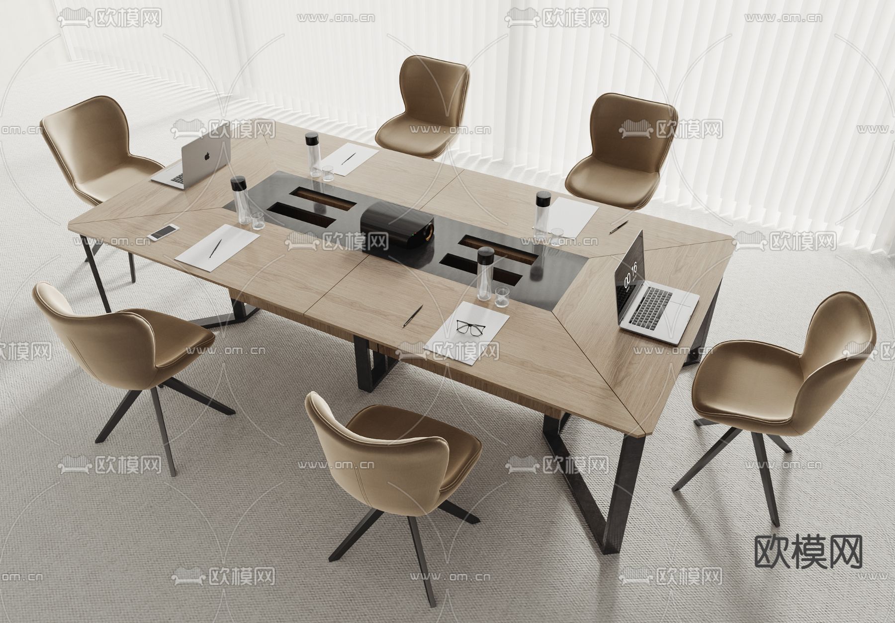 会议桌 会议台3d模型下载