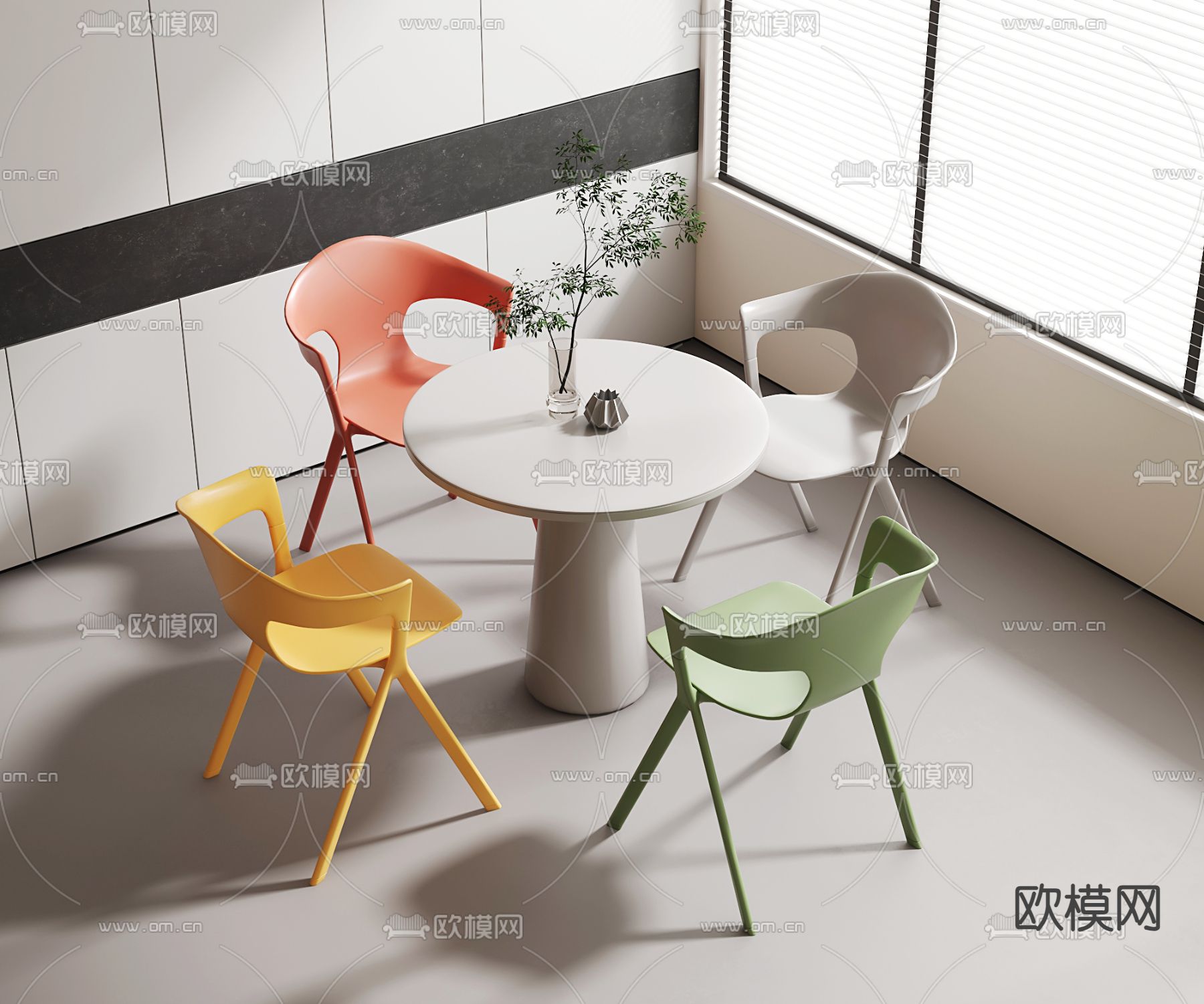 休闲桌椅  洽谈桌椅3d模型下载