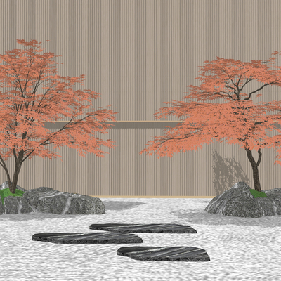  红枫 树木 枫树su模型 