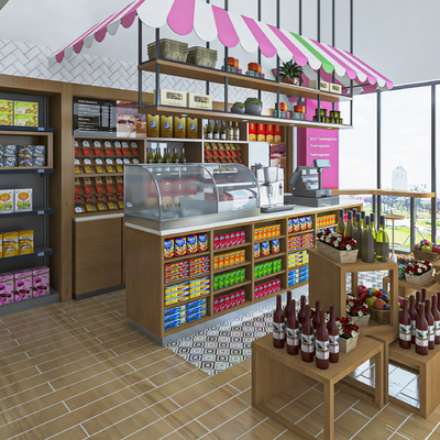  现代便利店 超市su模型 