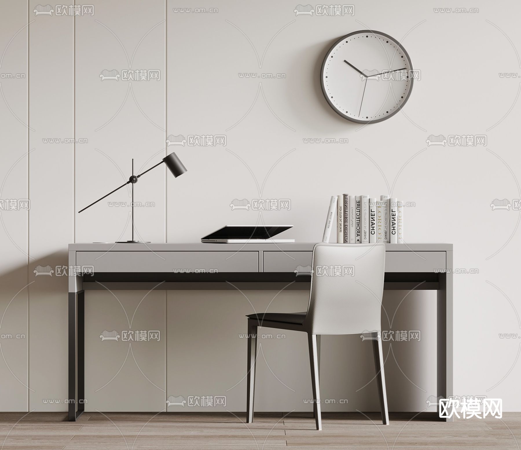 现代书桌 电脑桌 写字台3d模型下载