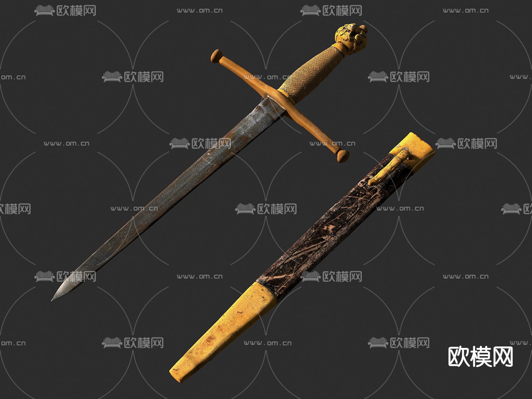 兵器 宝剑 匕首 剑鞘 刀剑3d模型下载