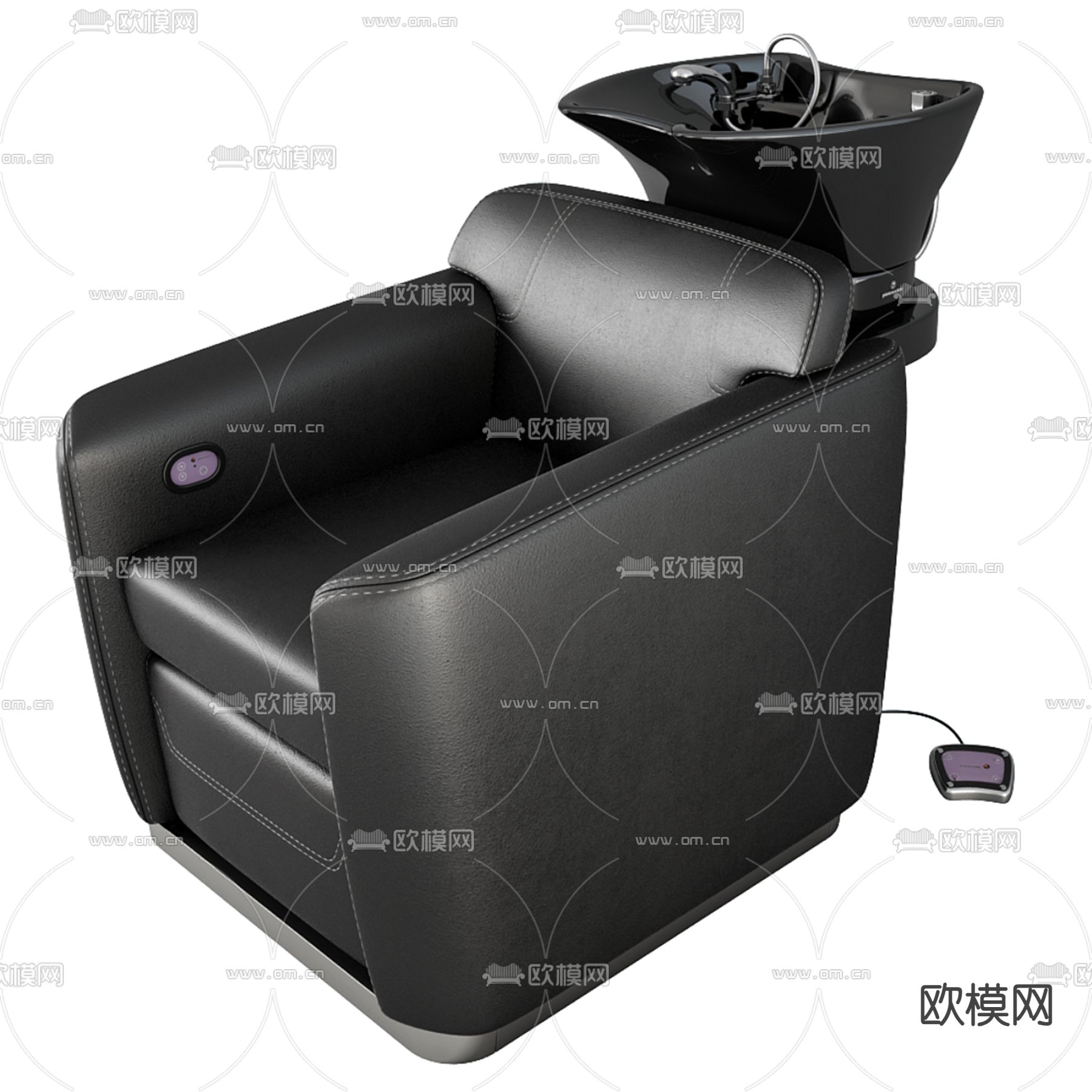洗头椅 剪发椅 皮革沙发3d模型下载
