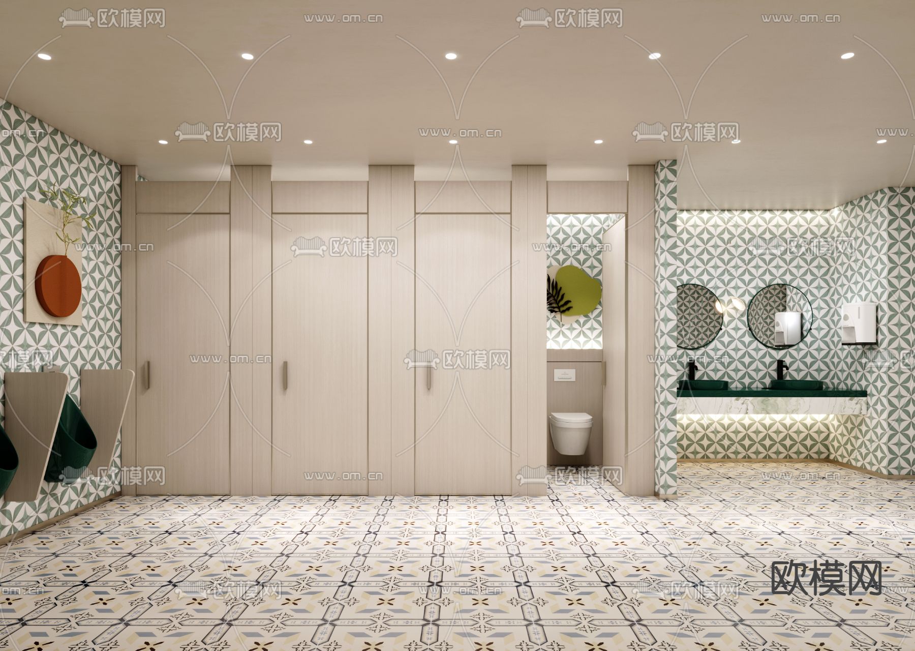 公厕 公共卫生间免费3d模型下载