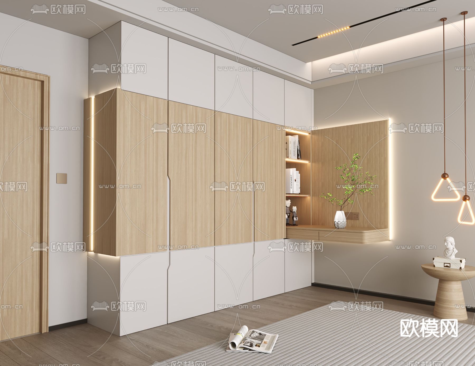 现代衣柜3d模型下载