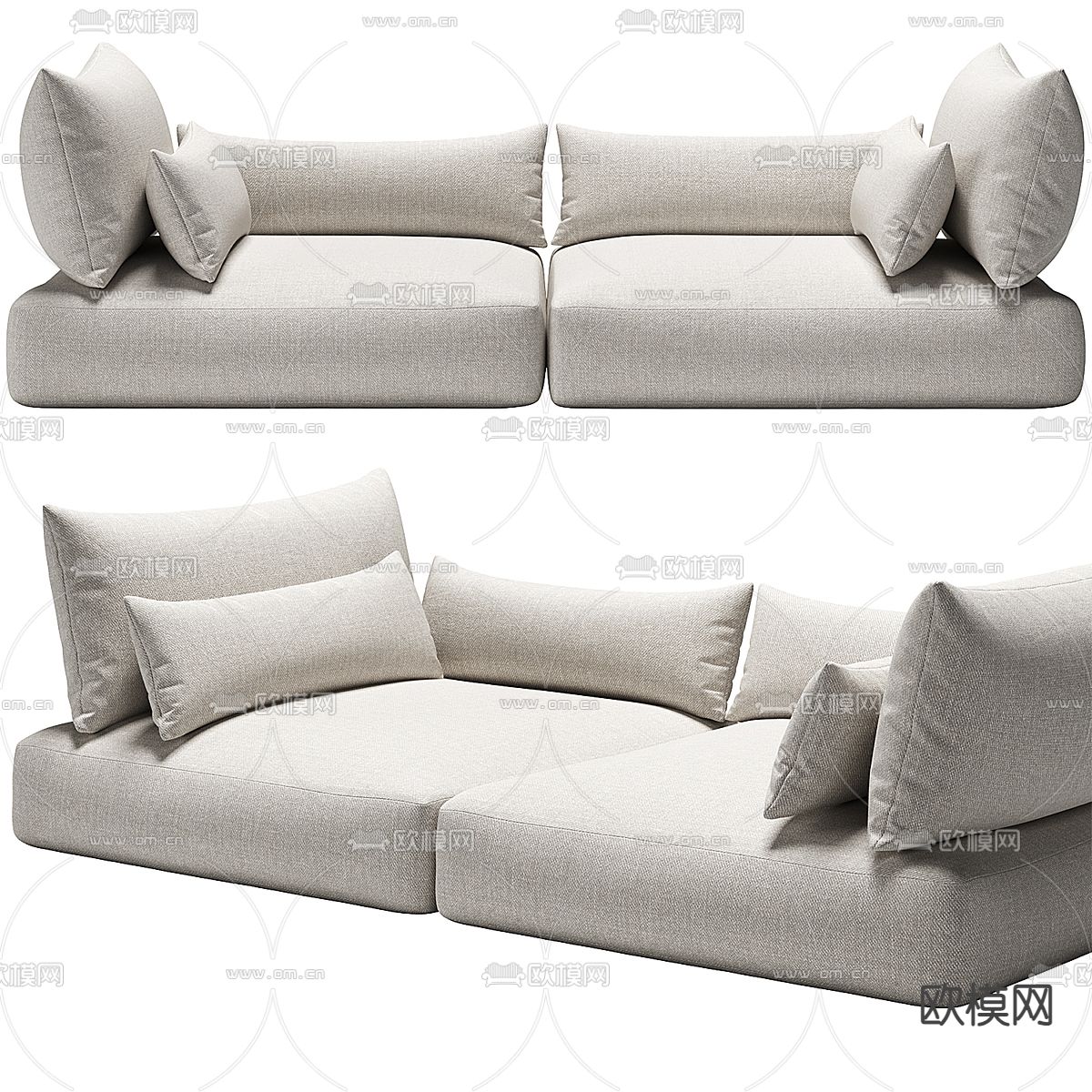 飘窗坐垫 沙发坐垫3d模型下载（渲染图1）