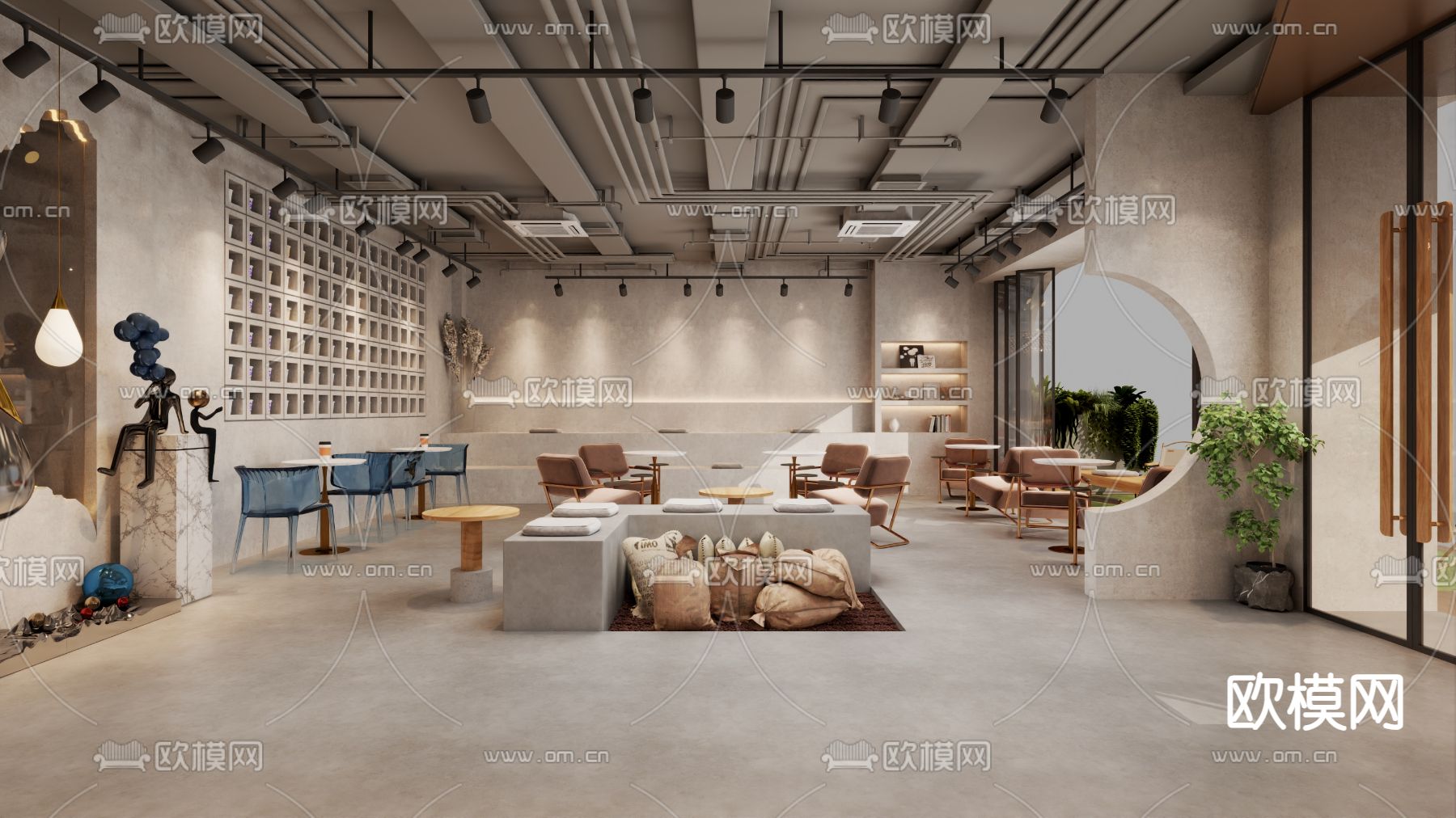 侘寂咖啡厅 咖啡馆3d模型下载