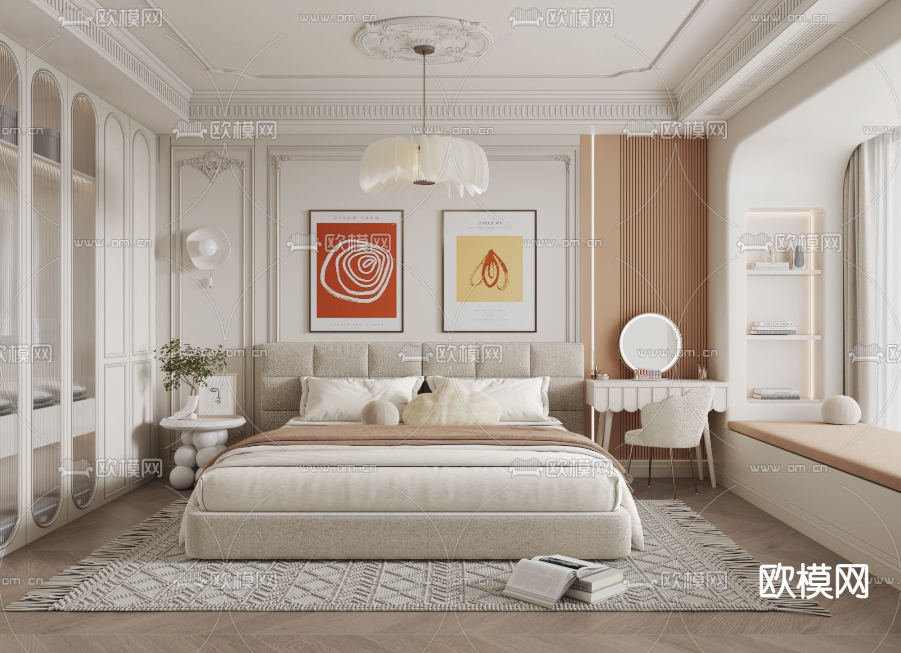 法式卧室 主卧 主人房3d模型下载