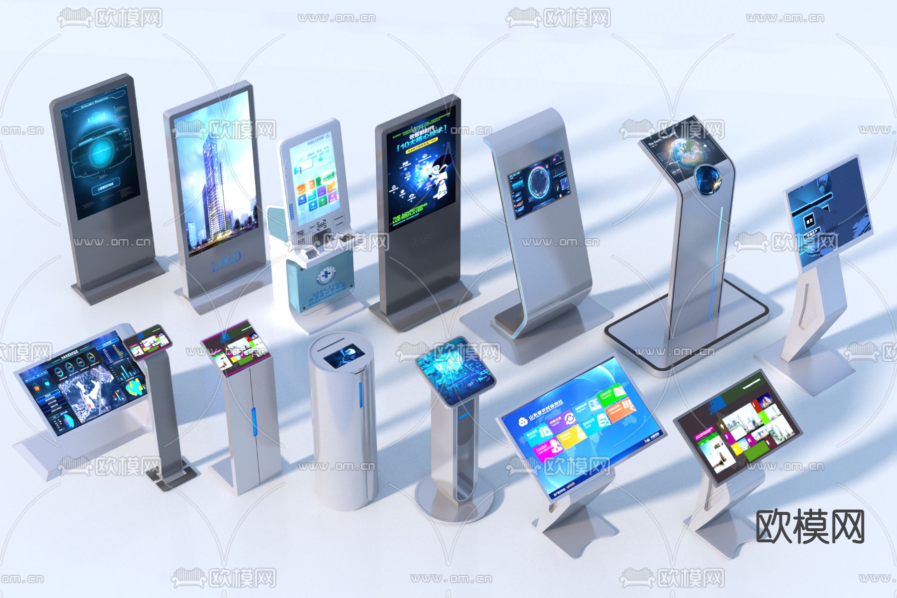 智能一体机 挂号机 查询机3d模型下载