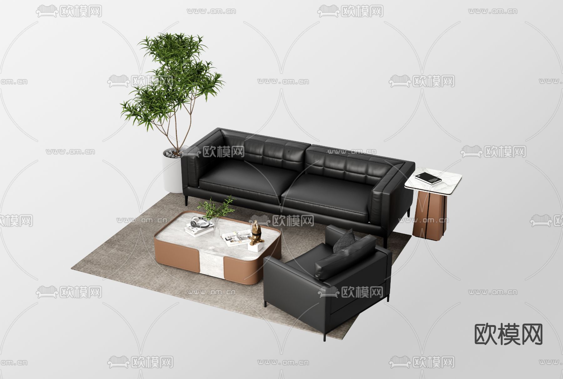 办公沙发 接待沙发3d模型下载