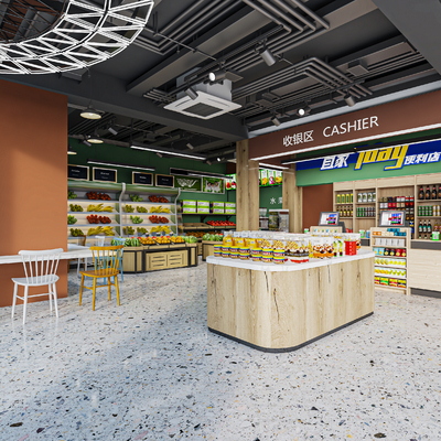  现代便利店 超市su模型 