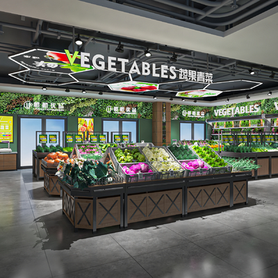  超市蔬果区 生鲜区su模型 