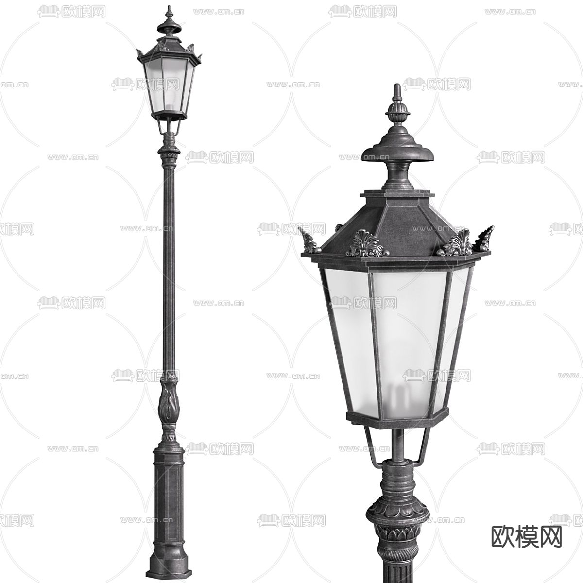 欧式户外灯 景观灯 路灯3d模型下载（渲染图1）