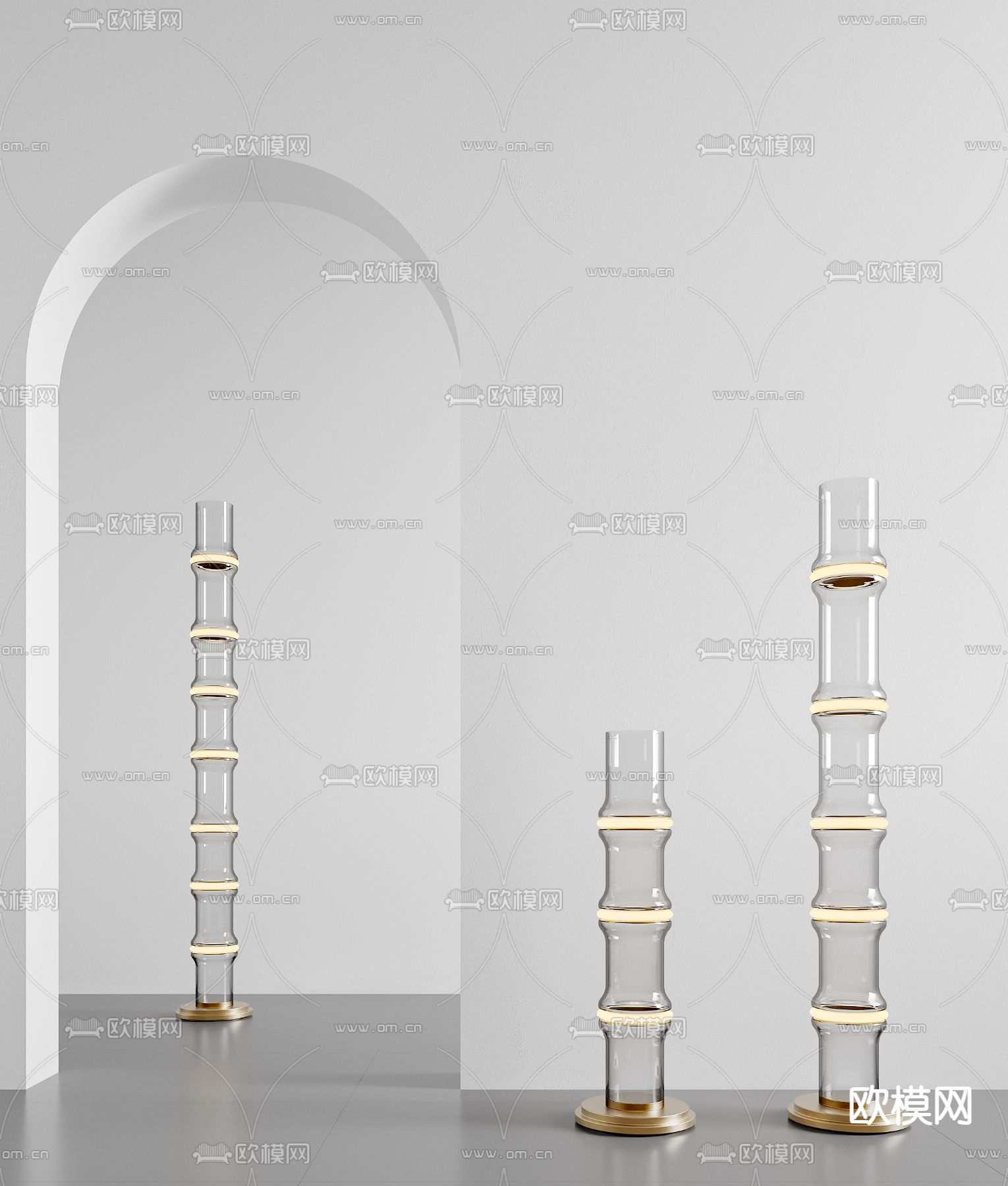 竹节落地灯3d模型下载